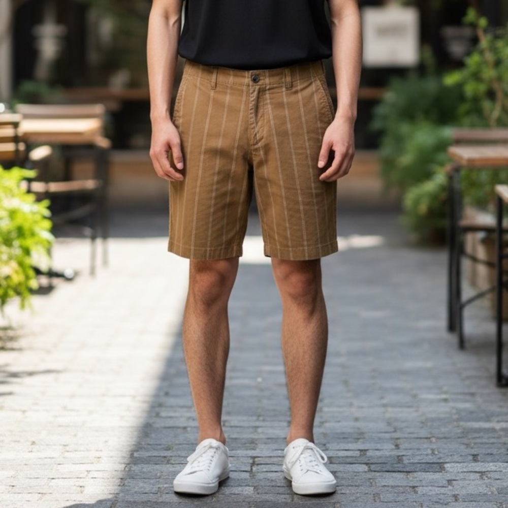 Sh320 Lost Surfer Skater Brand Striped Chino Shorts 38